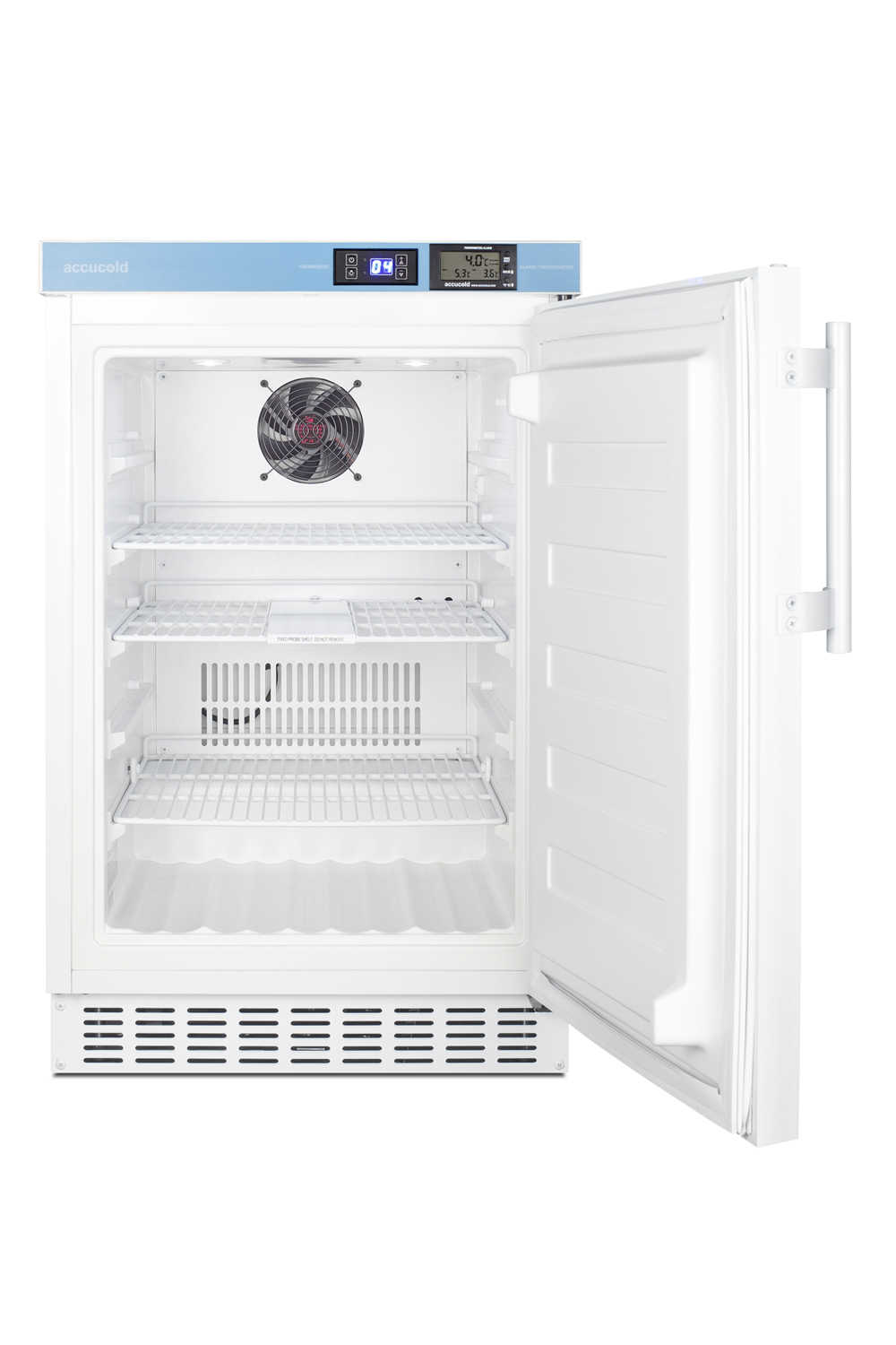 MOMCUBE breast milk refrigerator for built-in or freestanding use under ADA compliant counters